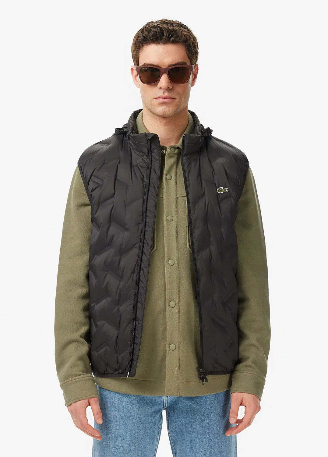Жилет стеганый Lacoste, черный