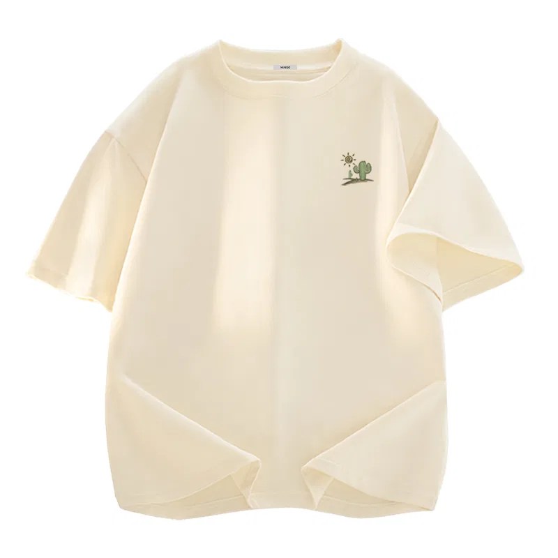 Детская футболка с круглым вырезом Tropical Desert MINISO, White Black — фото 3