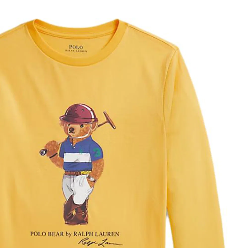 Детская футболка с принтом Polo Bear с коротким рукавом Polo Ralph Lauren, Chromium Yellow — фото 4