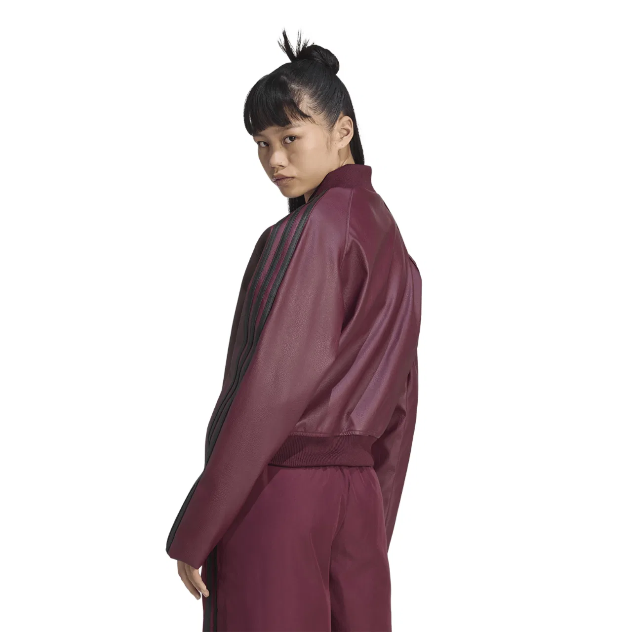 Женская куртка Superstar Track Top Adidas, цвет Maroon/Black/Dark Football Gold — фото 2