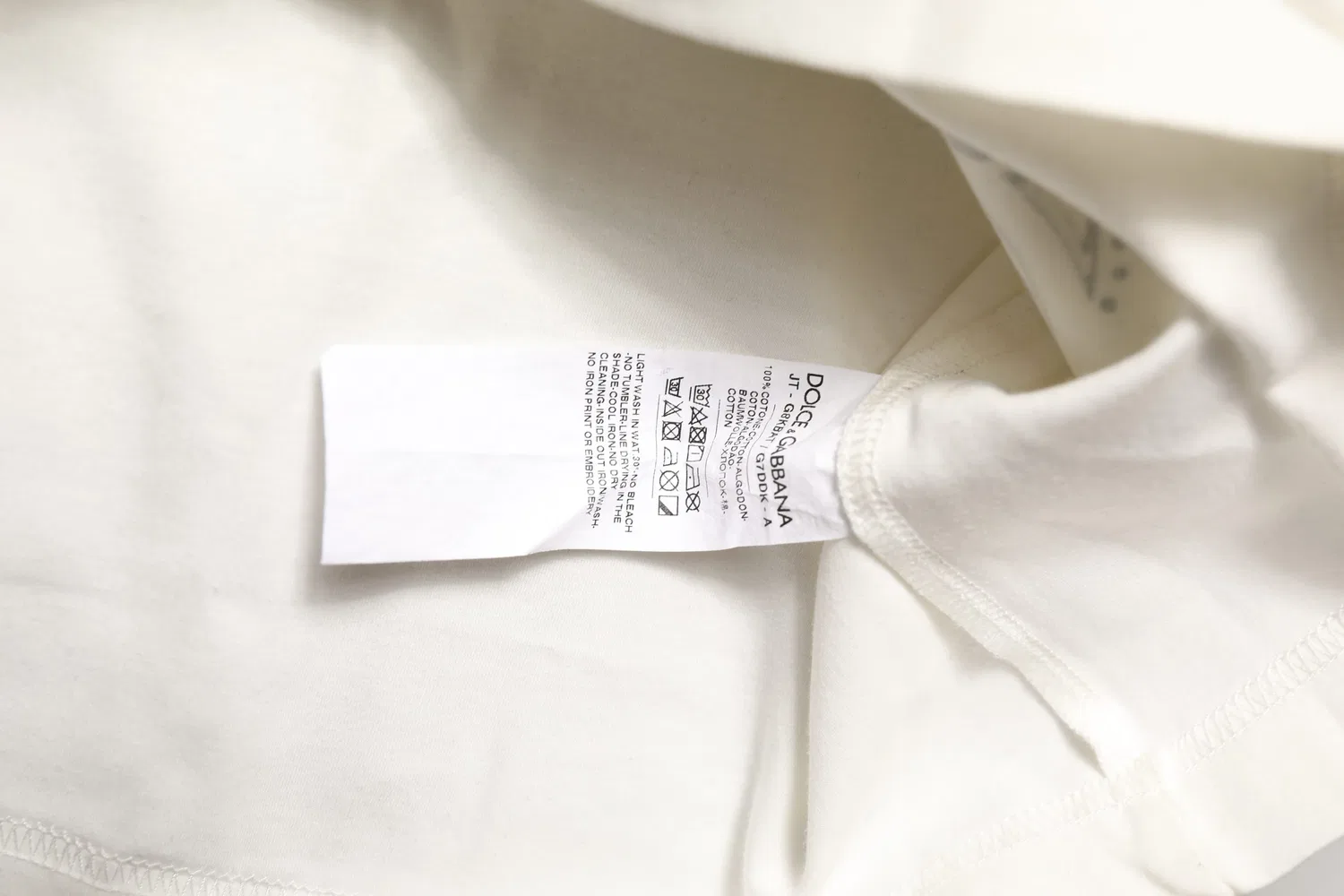 Мужская футболка с принтом White Bandana Print Cotton Crew Neck T-shirt Dolce & Gabbana, White — фото 3