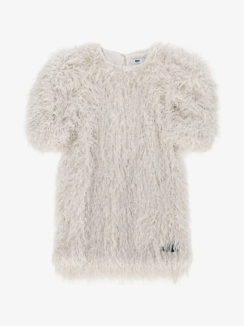 Платье из искусственного меха с короткими рукавами MSGM Kids, бежевый