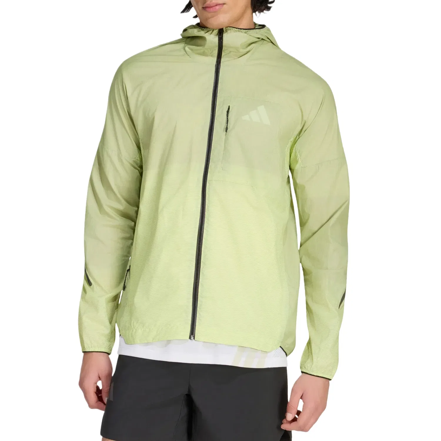 Мужская ветрозащитная куртка для бега с принтом Terrex Xperior Clima365 Light Windweave Jacket Adidas, зеленый — фото 2