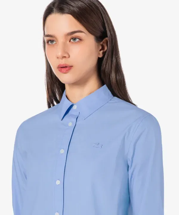 Рубашка Lacoste из поплина, классическая, голубая — фото 2