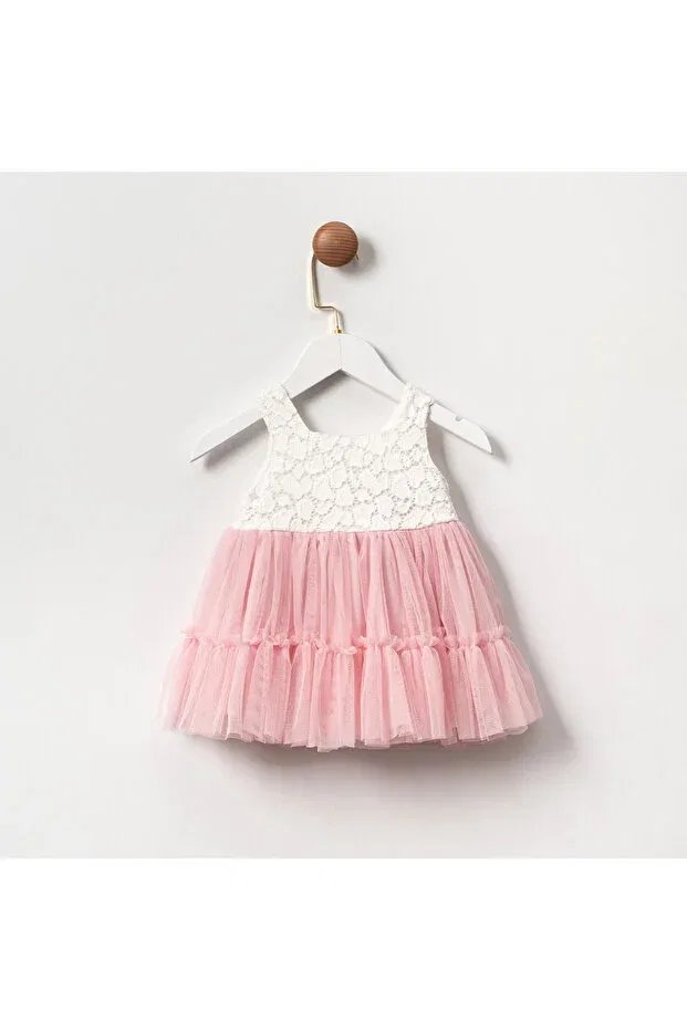 Детское платье для девочек с принтом Ma Moi Baby For A Little Smile, Powder Pink — фото 3