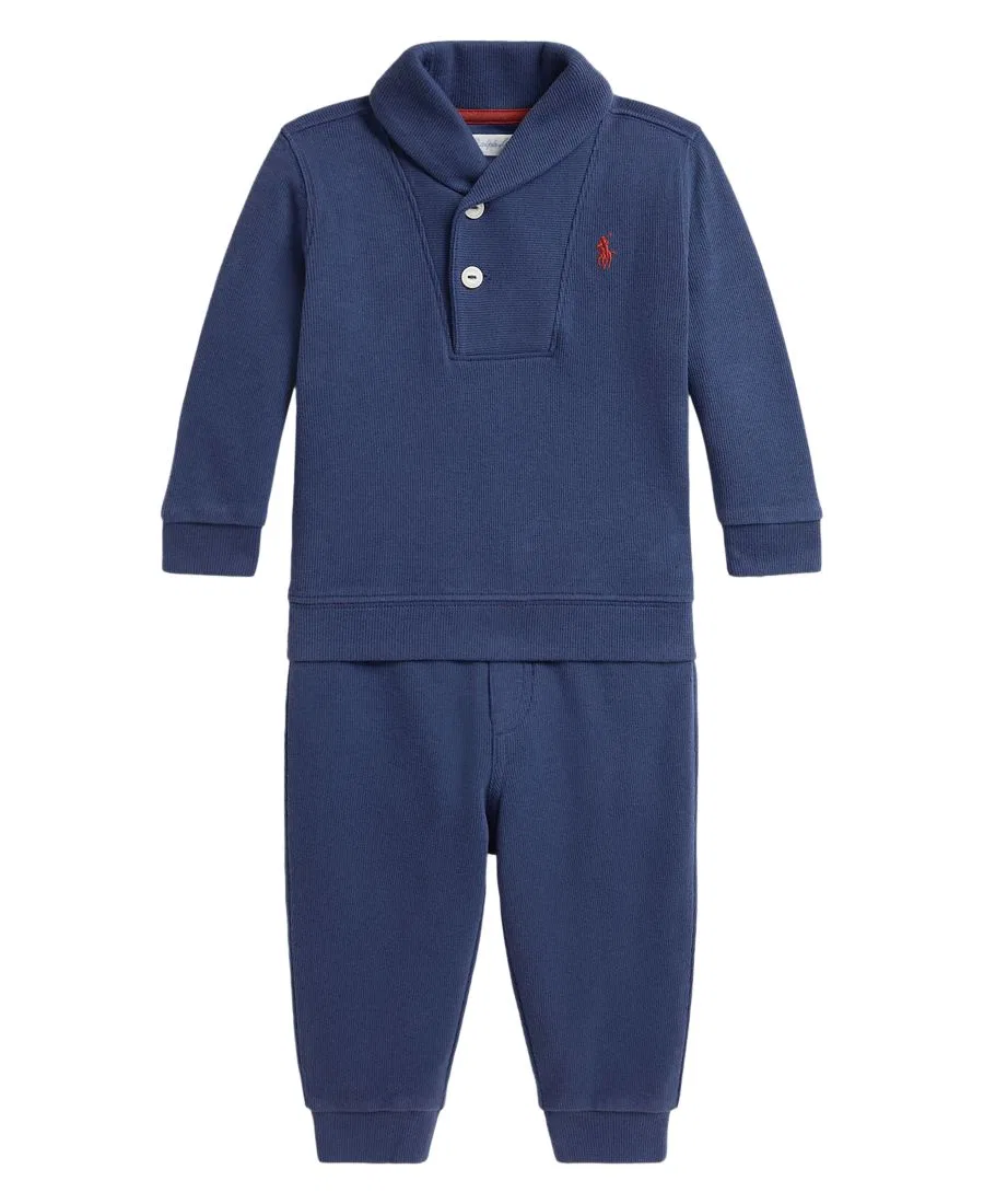Комплект из свитшота и брюк, с фирменной вышивкой Polo Ralph Lauren, Navy