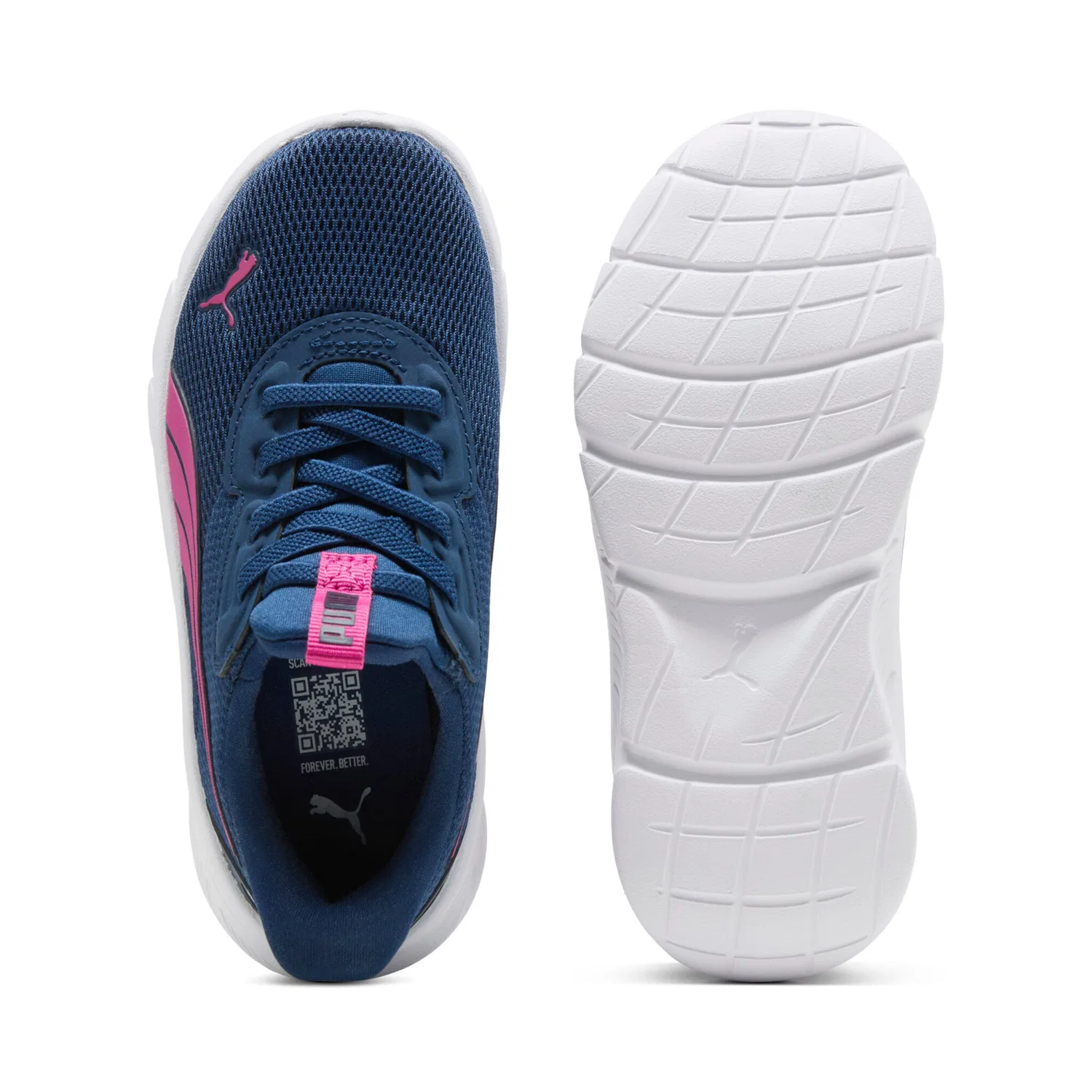 Детские спортивные кроссовки-слипоны с технологией SLIPTECH PUMA, Persian Blue/Pink Opal/White — фото 4