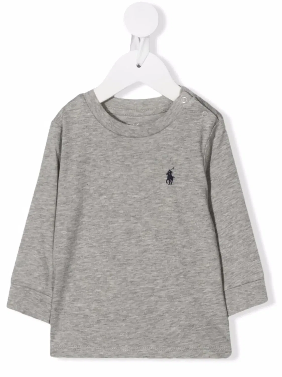 Polo Ralph Lauren Футболка с длинным рукавом, вышитый логотип, серый