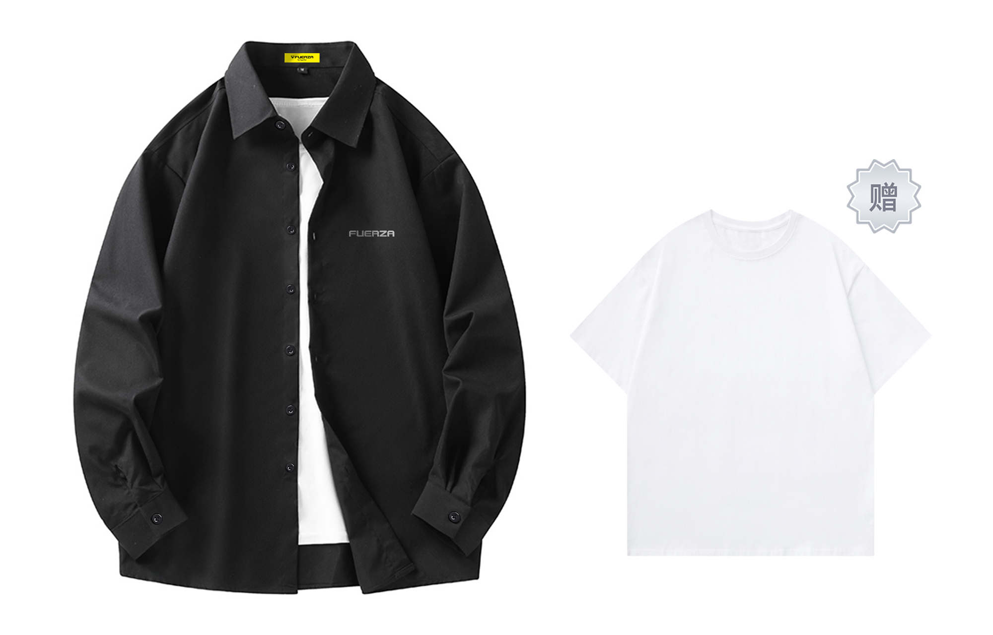 

Рубашка унисекс FUERZA, Black 1