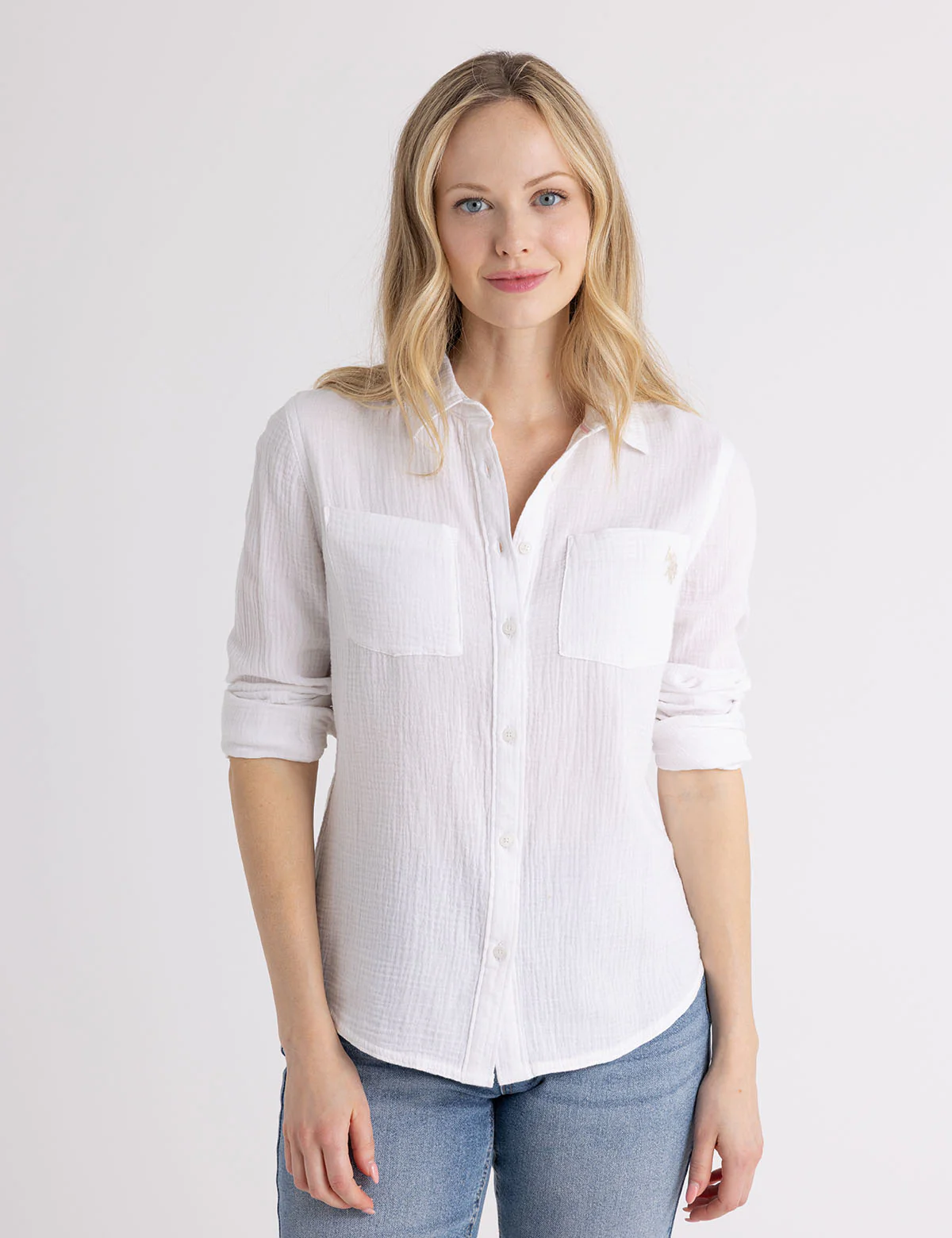 

Рубашка U.S. Polo Assn Long Sleeve Crinkle Gauze, белый