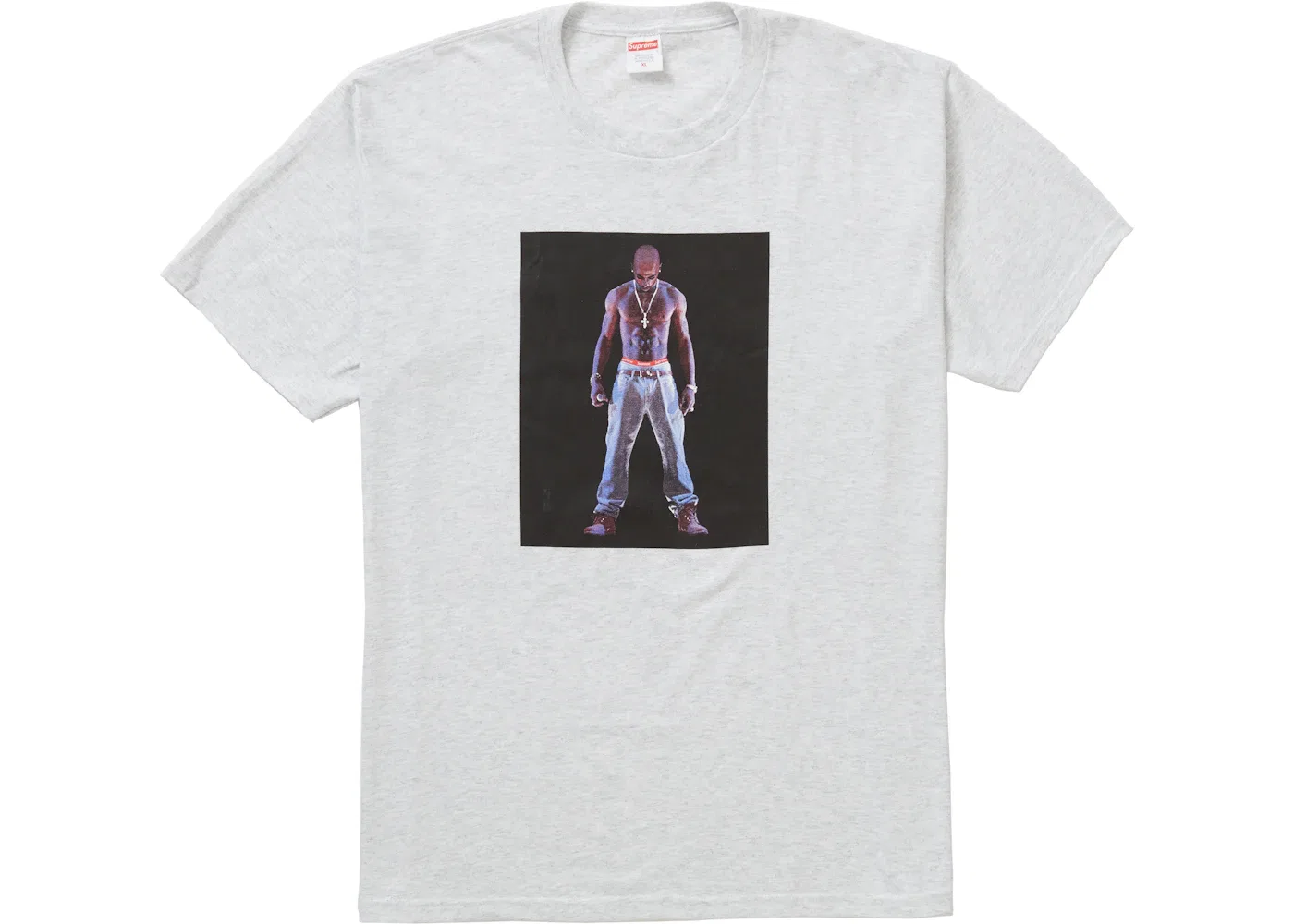 Мужская футболка с принтом Tupac Hologram Supreme, Ash Grey