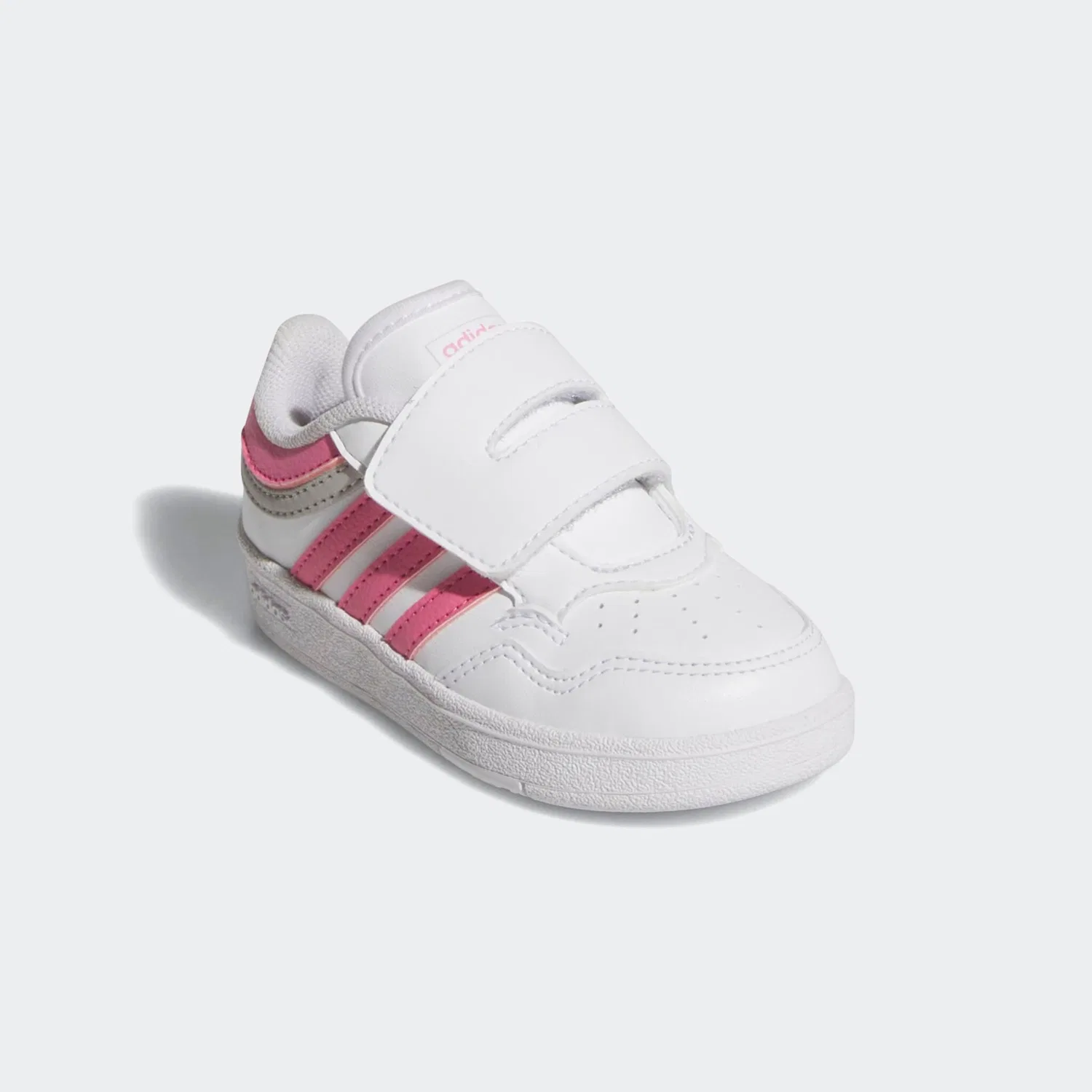 Детские кроссовки на липучках Hoops 4.0 Adidas Sportswear, Cloud White/Pink Fusion/Grey Two