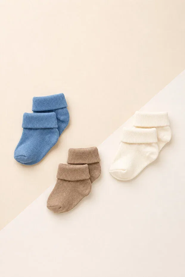 Детский комплект носков для новорожденных из бамбука Karamila, Blue Mink Cream — фото 2