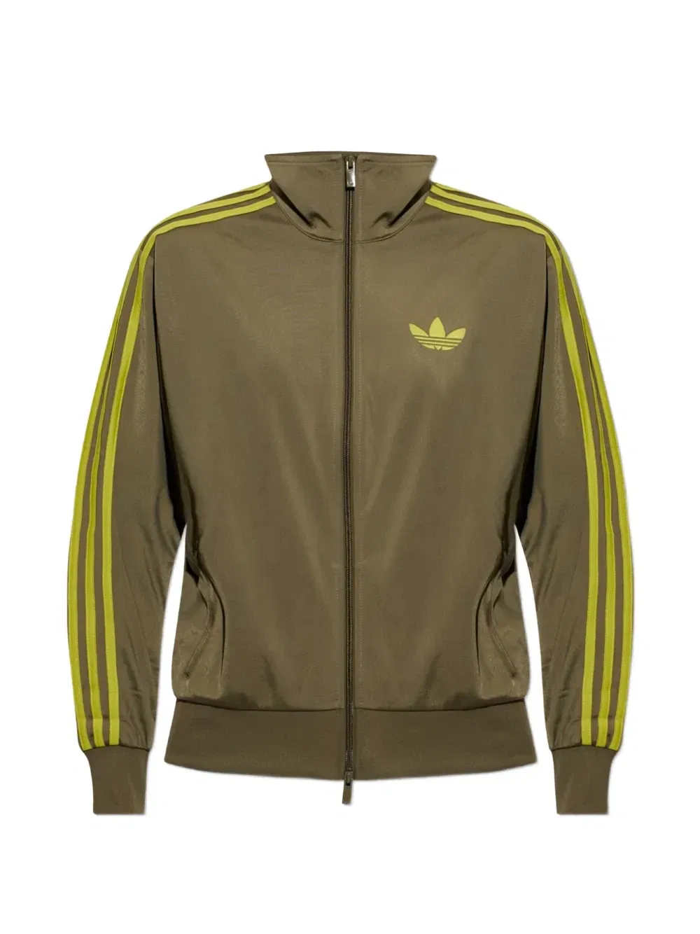 Куртка с логотипом и деталями в полоску Adidas, зеленый