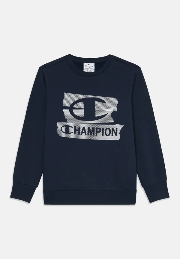 Спортивный свитер с круглым вырезом и графическим принтом, унисекс Champion, темно-синий — фото 4