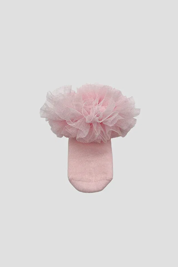 Детские носочки-пинетки для девочек с оборками Basics Defne Baby, Pink — фото 3