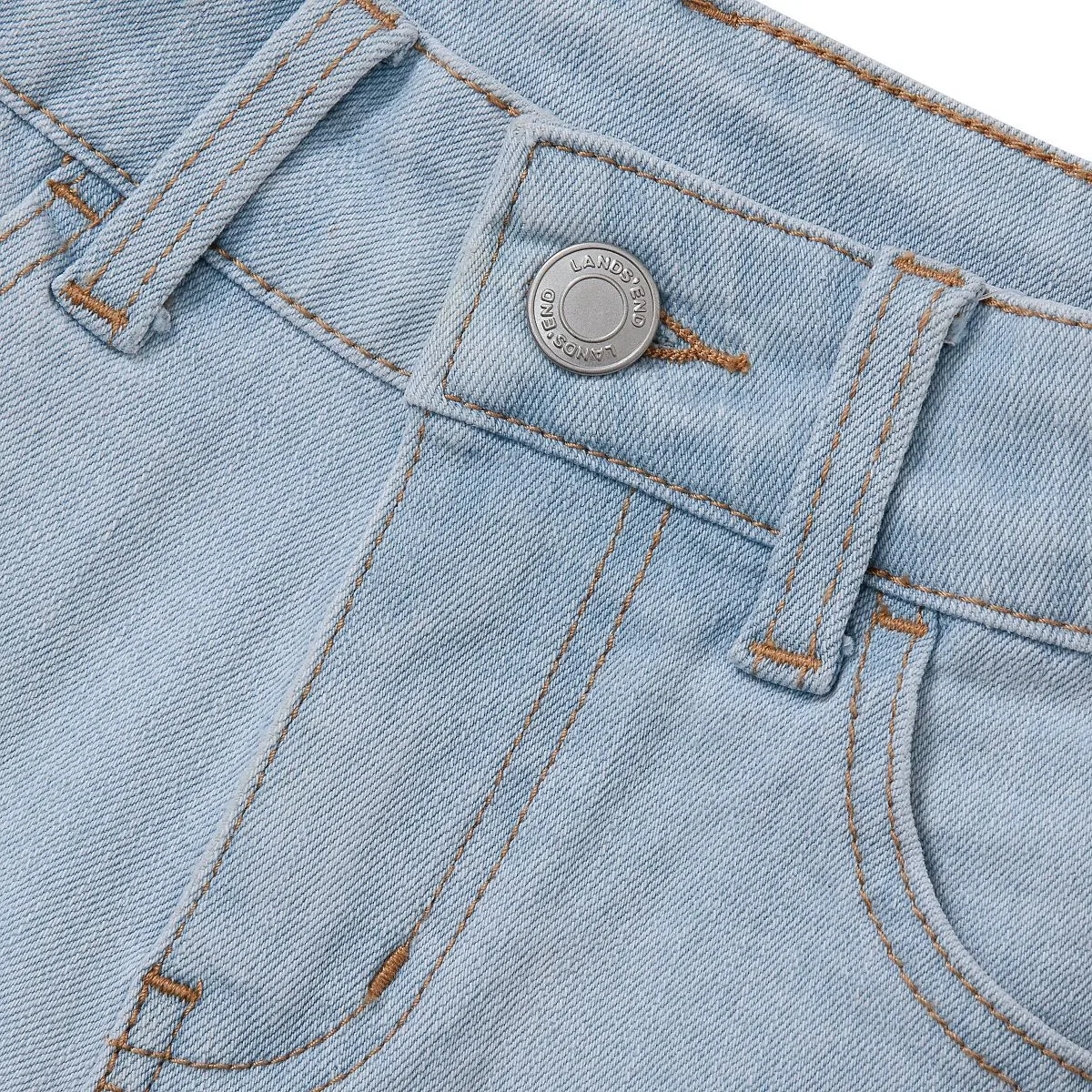 Детские джинсовые шорты для девочек из переработанного денима Lands' End Coastal Blue — фото 3