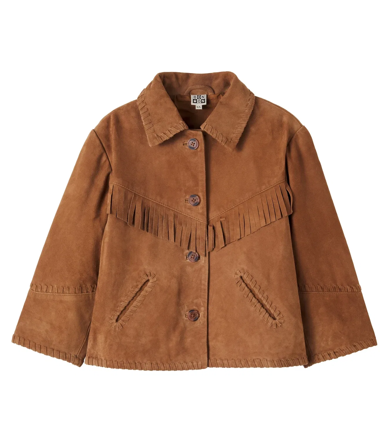 Легкая куртка из замши с бахромой Pocahantas Bonton, коричневый