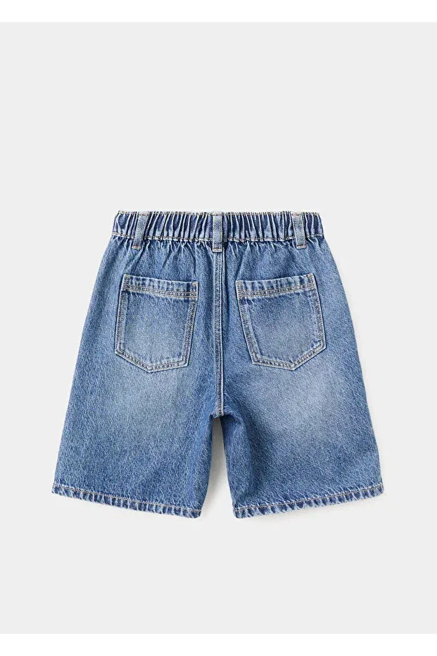 Детские шорты для мальчиков джинсовые Oversize denim bermuda shorts Mango Kids, Dull Blue — фото 4