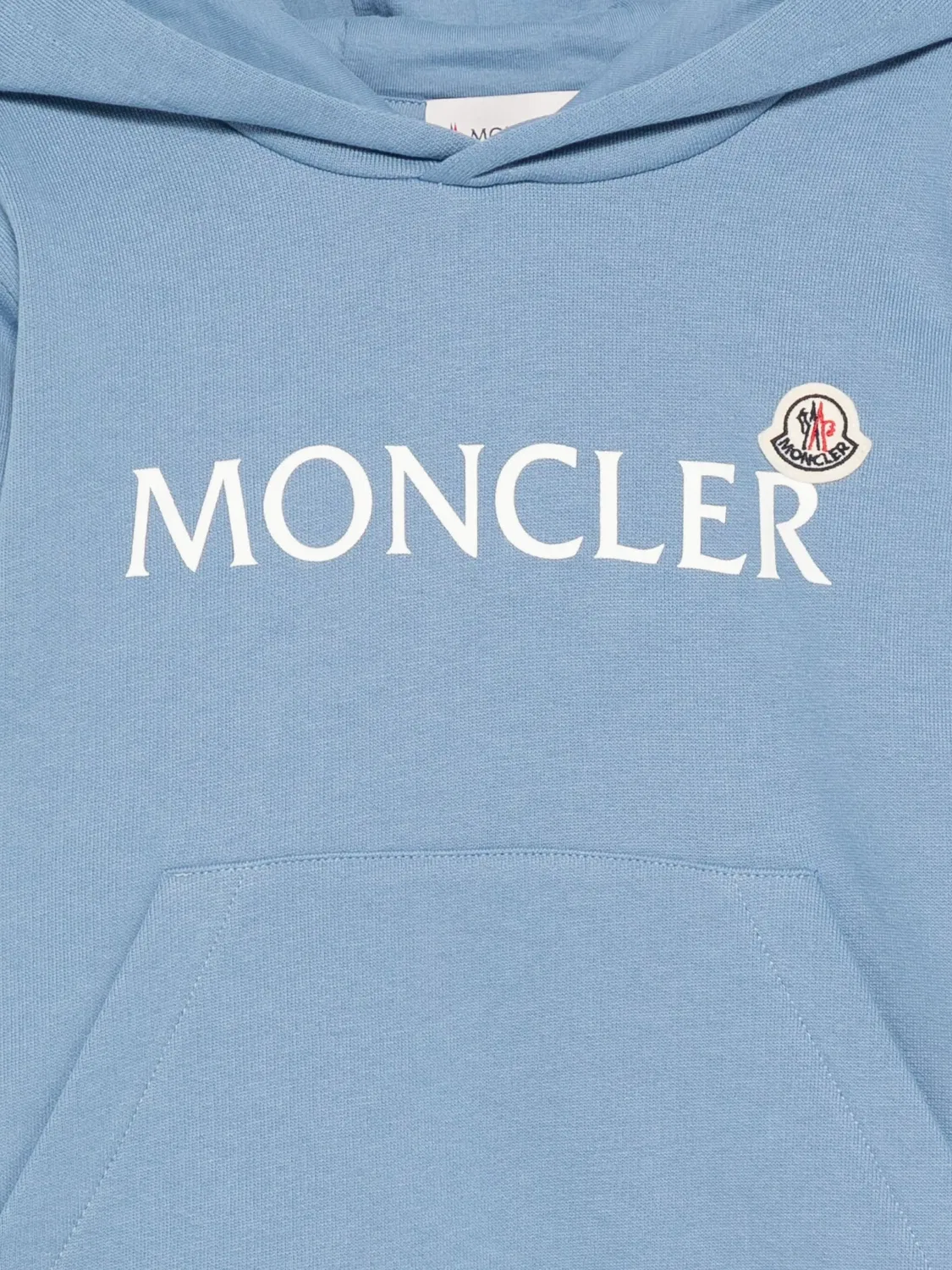 Худи с логотипом Moncler, светло-синий — фото 3