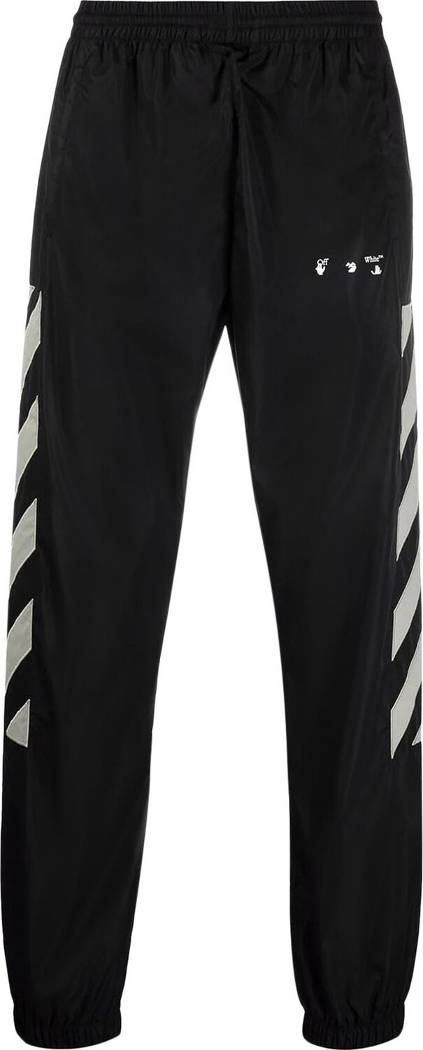 

Брюки Off-White Diag Nylon Track Pants 'Black/Abbey/Stone', черный