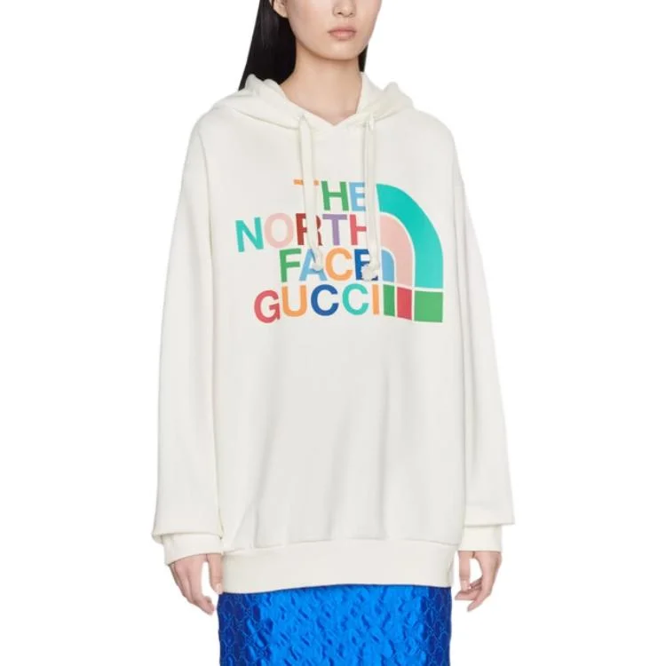 Толстовка Gucci The North Face из хлопка, коллаборация, офф-уайт/мультиколор — фото 3