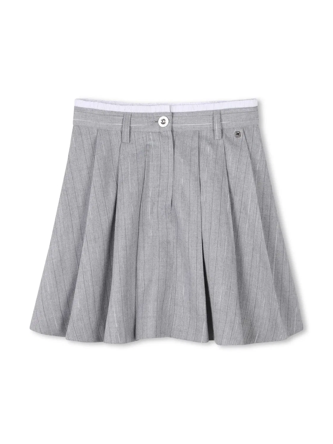 Юбка мини в полоску DKNY, светло-серый