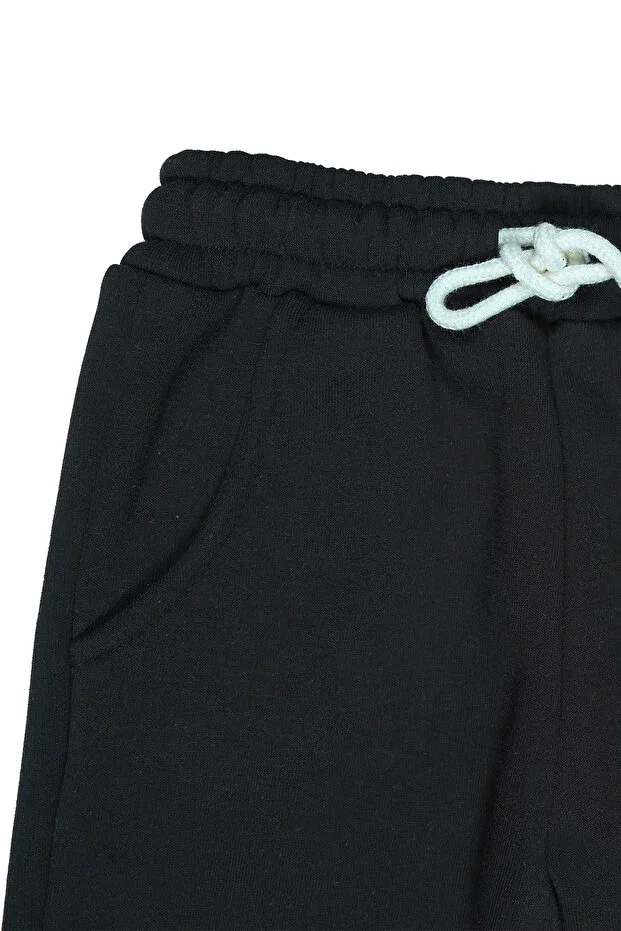 Детские спортивные штаны для девочек хлопковые с карманами Generic Brands, Black — фото 3