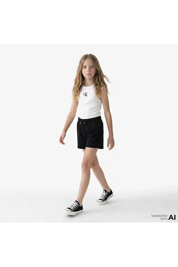 Детские шорты для девочек свободного кроя Calvin Klein, Black