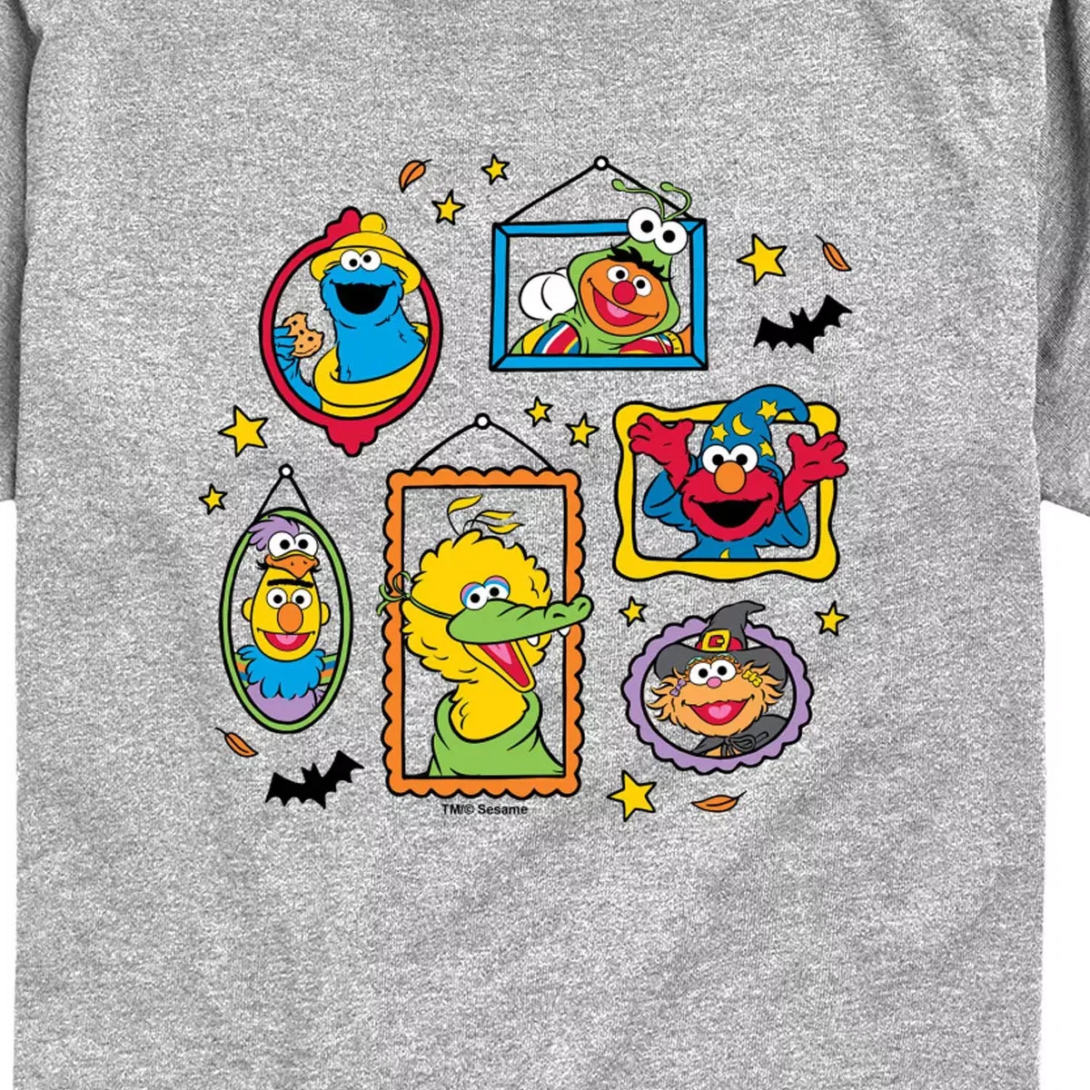 Детское футболка для мальчиков с принтом Sesame Street Halloween Character Frames Sesame Street, Белый — фото 2