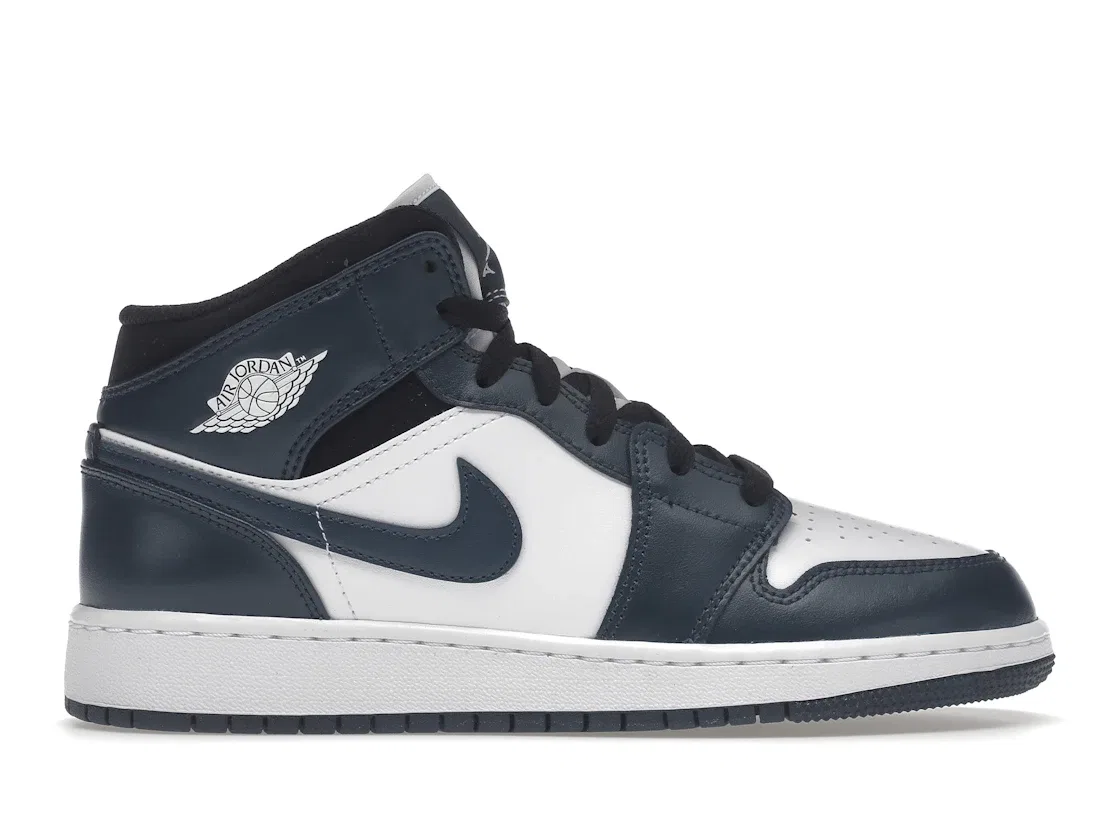 Детские кроссовки Lifestyle с перфорированным носком Jordan 1 Mid, Armory Navy/White-Black