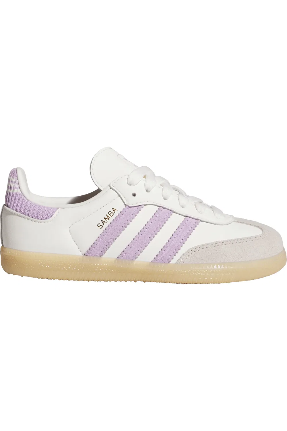 Кроссовки детские футбольные Samba OG adidas, Cloud White/Plum/Gum 3 — фото 3