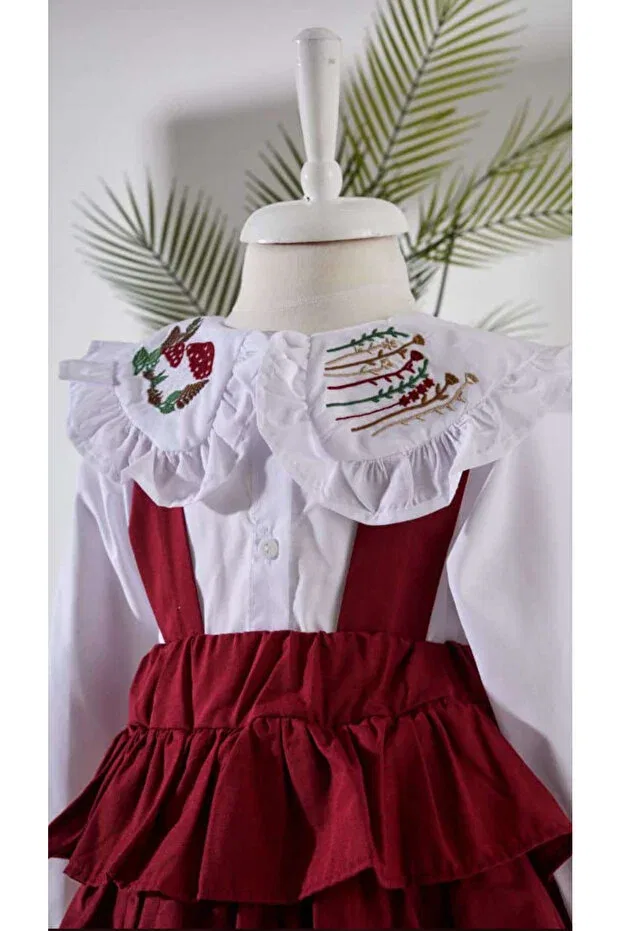 Детское платье для девочек с длинным рукавом Forest fairy burgundy dress 1Baby1Cat, Burgundy — фото 4