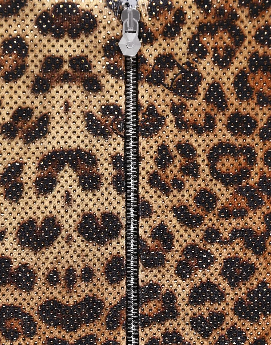 Худи на молнии Philipp Plein, коричневый, цвет мокко — фото 3