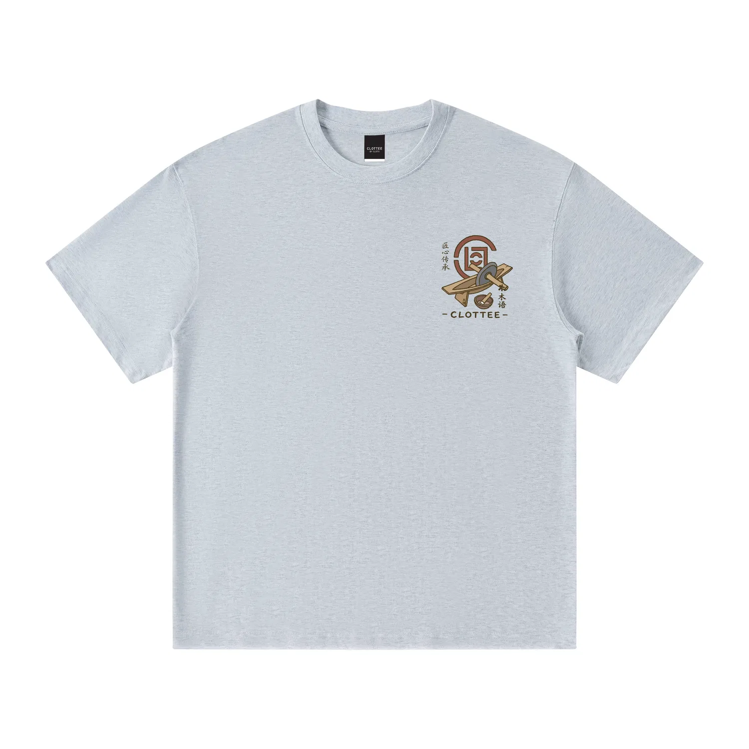 Детская футболка с принтом Thousand Needle Embroidery CLOT, Light Gray
