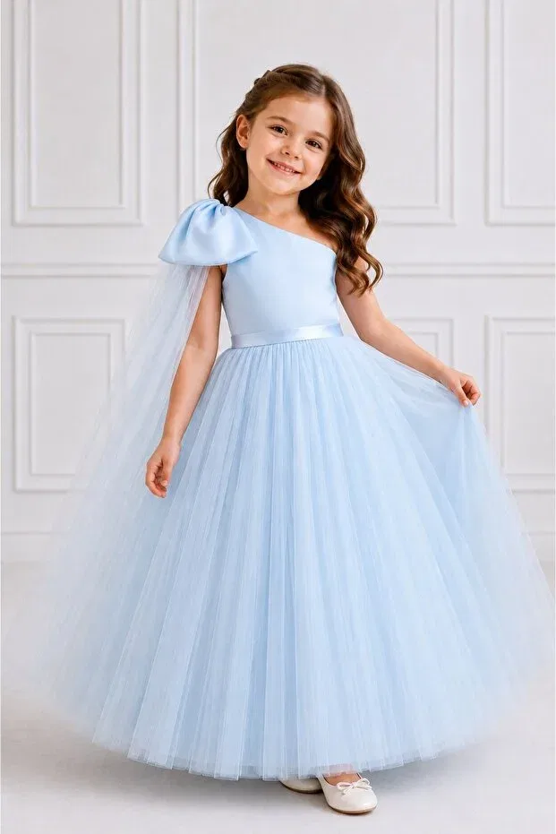 Детское платье для девочек с одним плечом Party Suneh, Blue