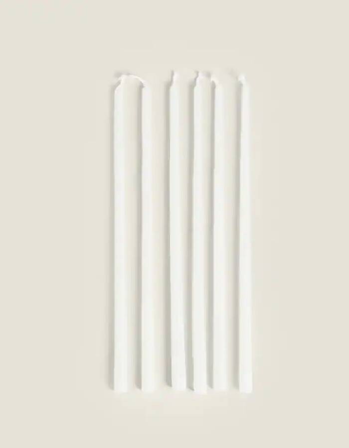 

Набор свечей Zara Home Long Cylindrical Candle 6 Pack, белый