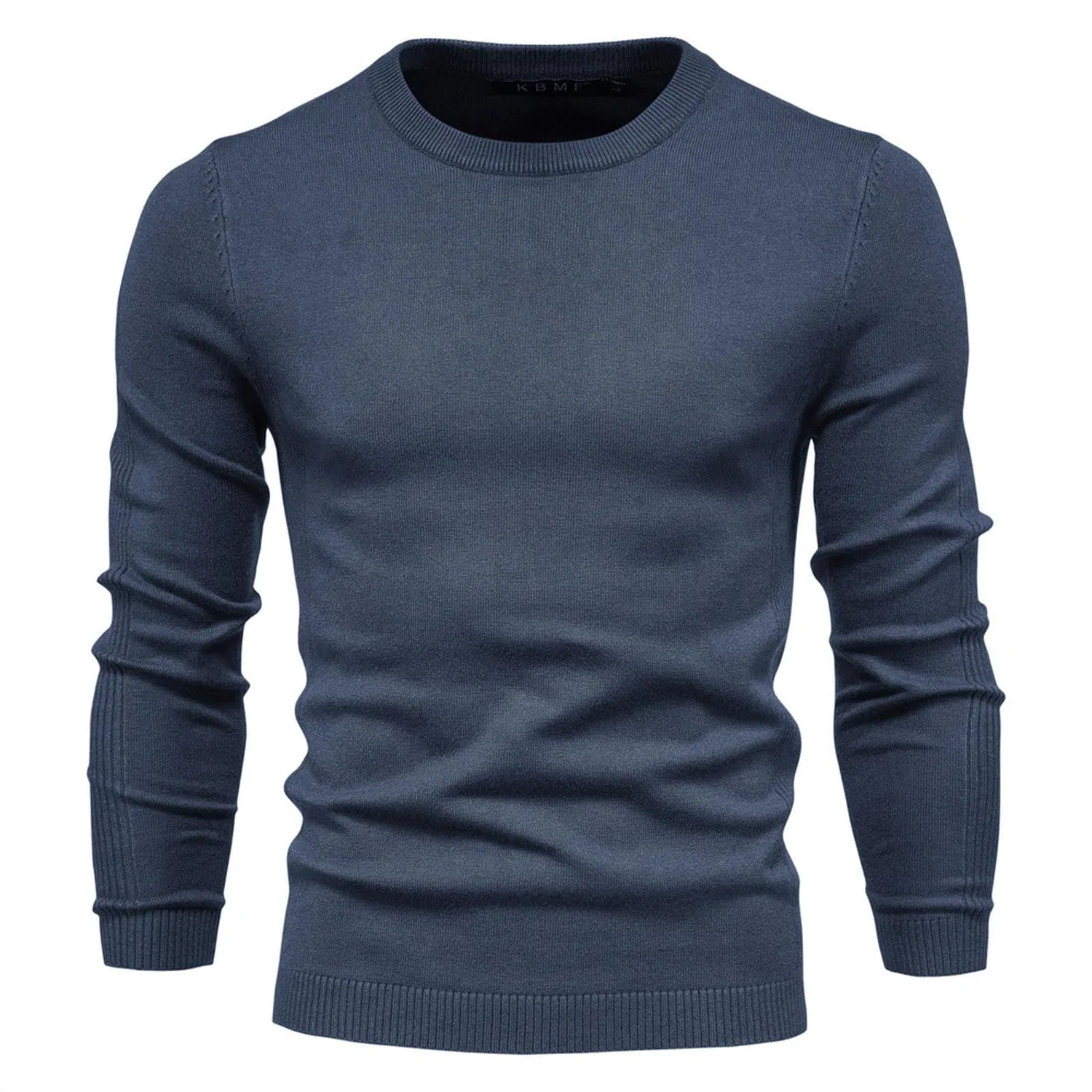 Мужской свитер с высоким воротом, тёмно-серый, XL, Dark Grey Crew Neck