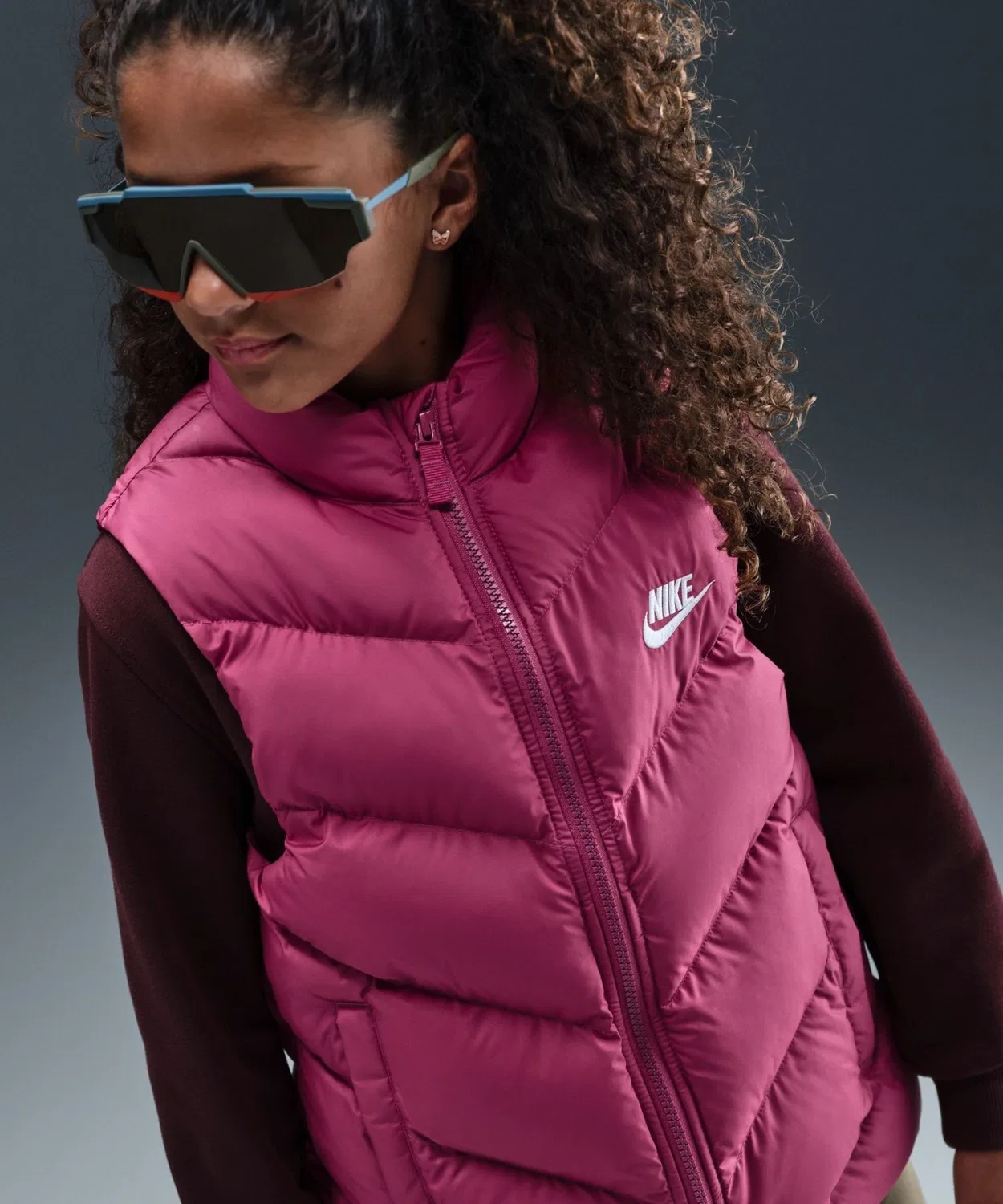 Детский пуховый жилет без капюшона с утеплителем NIKE YTH NSW TF ADP Puffer Vest, Pink