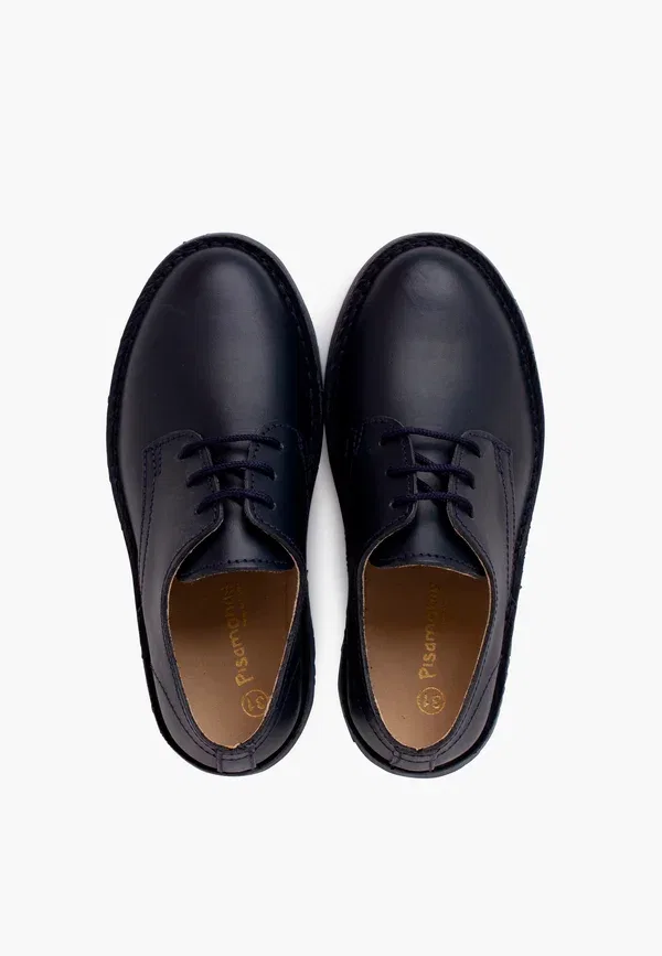 Туфли на каблуке с кожаным верхом Unisex-lace-ups Pisamonas, Azul Marino, темно-синий — фото 3