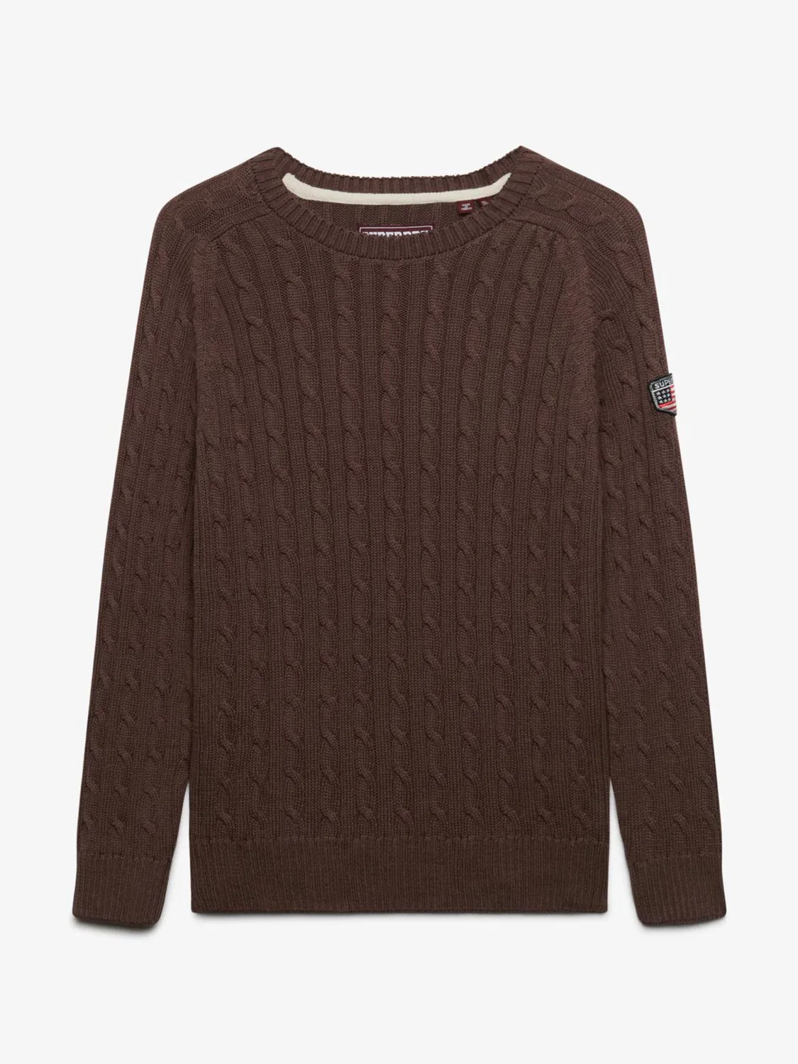 Джемпер свободный, вязаный, Slouchy Cable Knit Superdry, коричневый