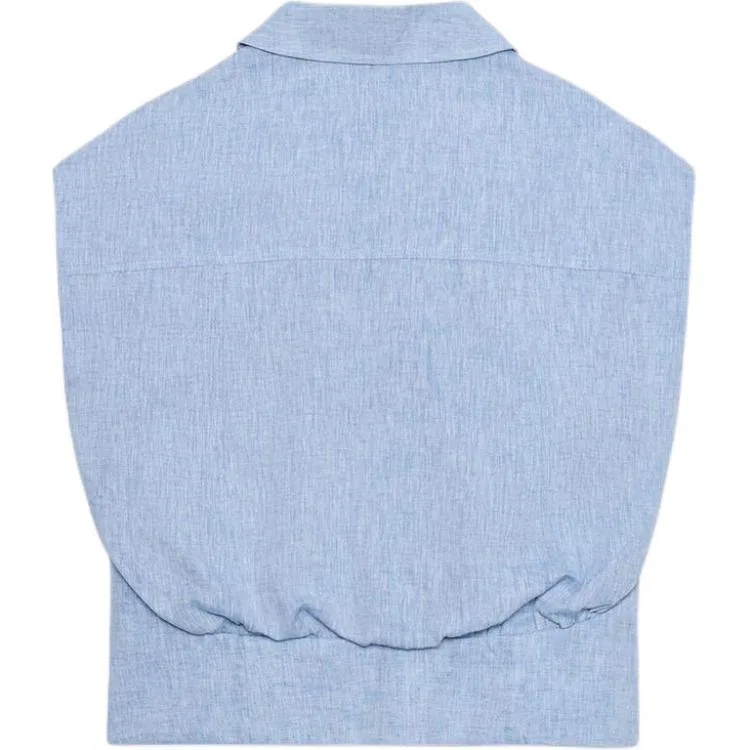 Женская рубашка с отложным воротником Blue ZARA, Blue — фото 3