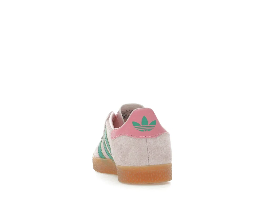 Детские кроссовки с классическим дизайном Adidas Gazelle, Clear Pink Court Green Bliss Pink — фото 4