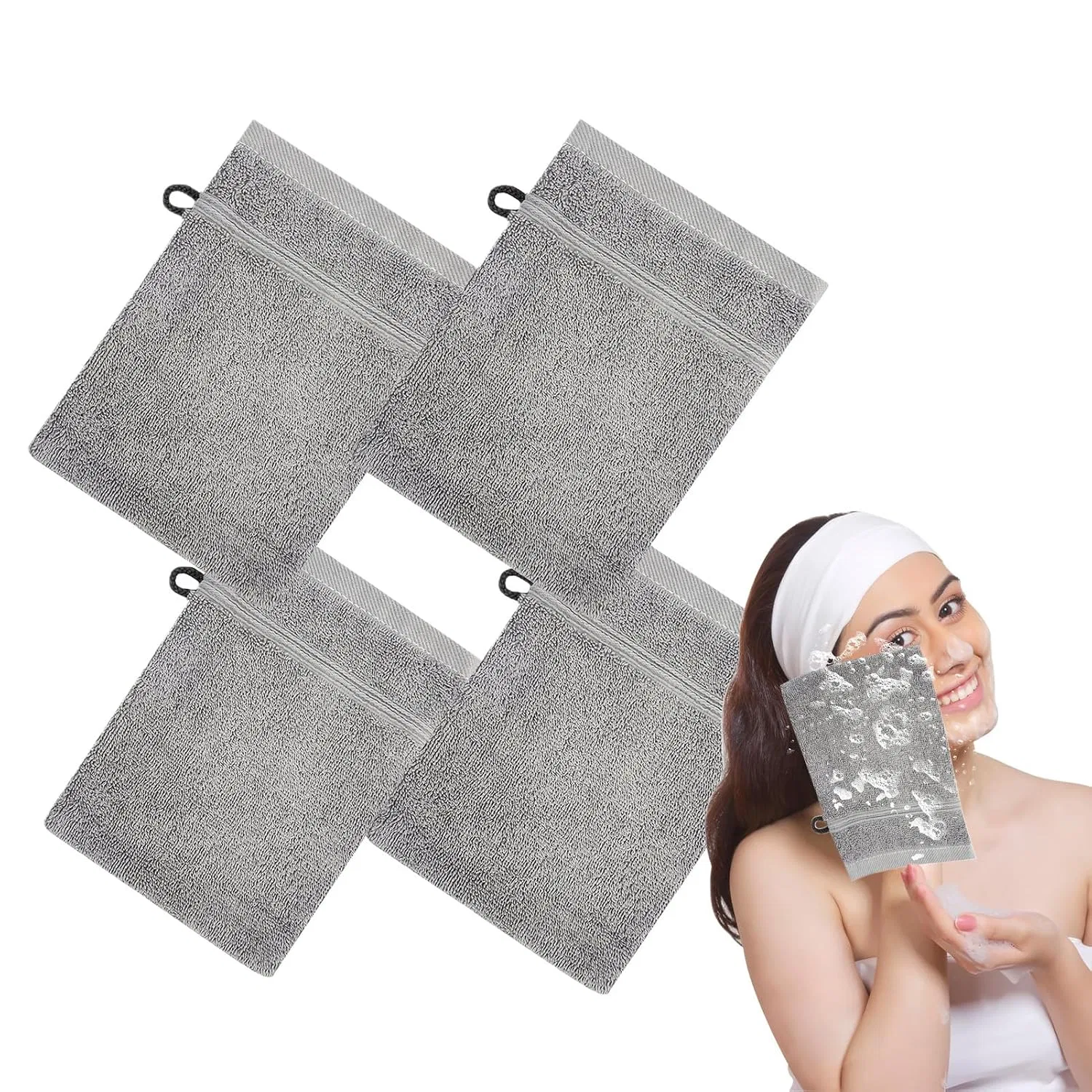 Мочалка для тела 4шт, Generisch, Light Gray