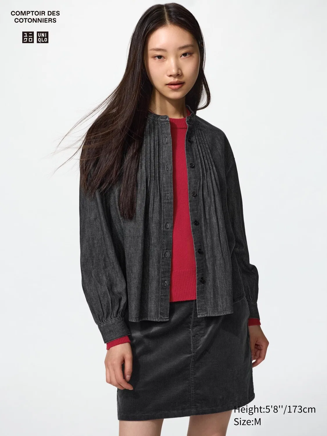 Юбка Uniqlo, мини, темно-серый