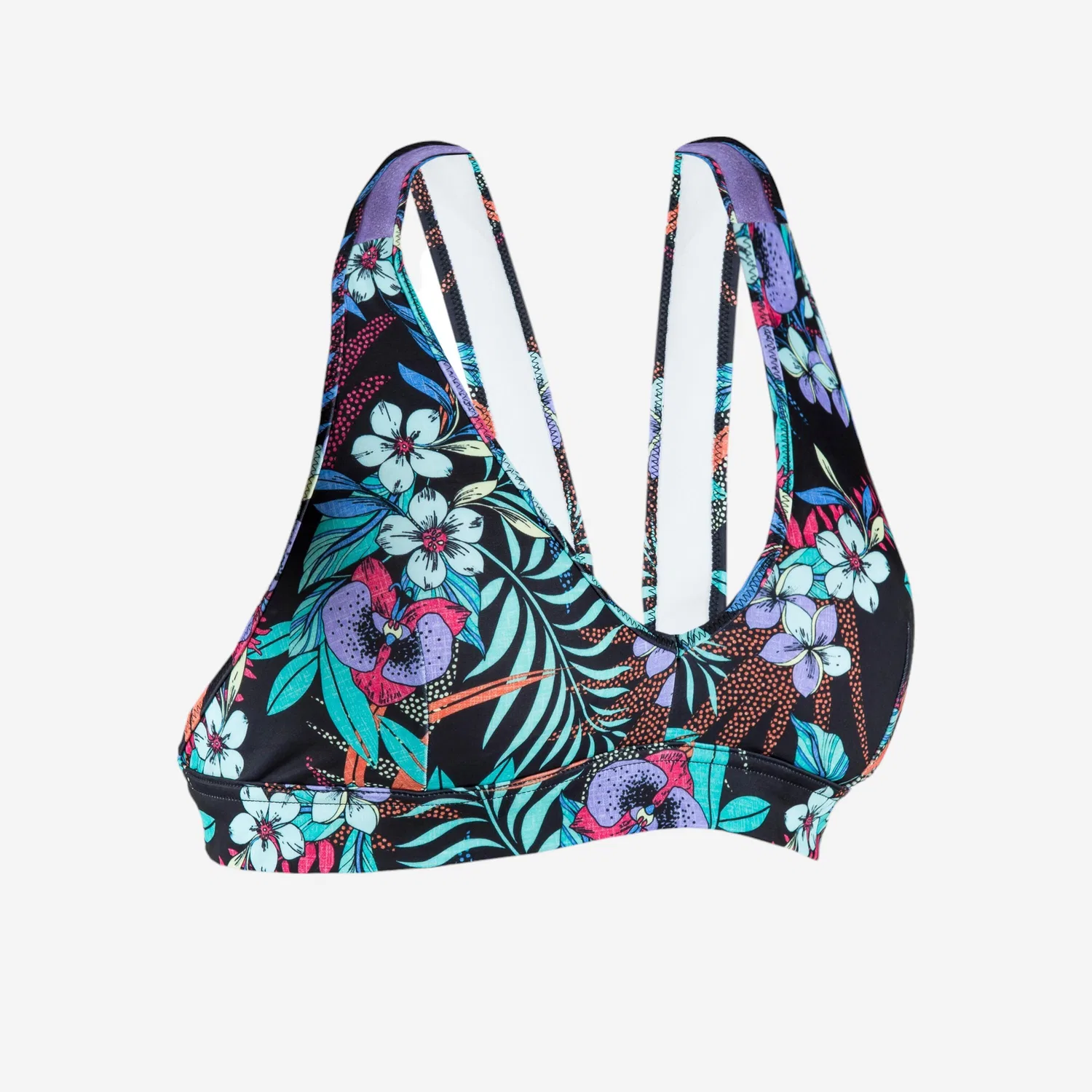 Детский топ бикини для девочек с V-образными бретелями Lily Decathlon, Bunt Lavendellila