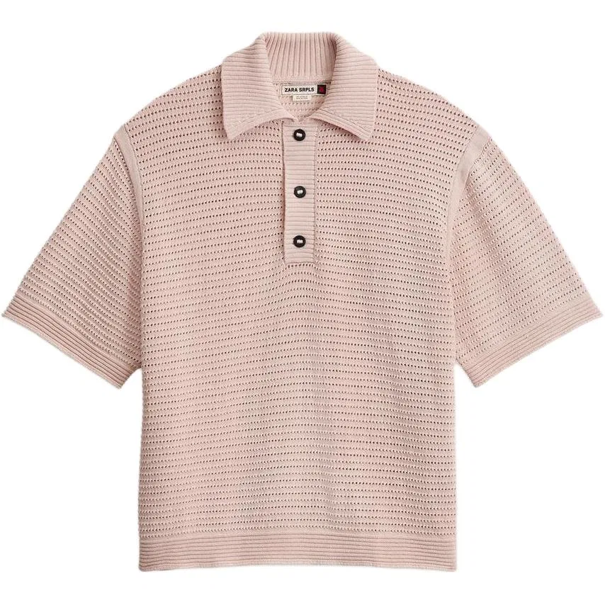 Мужское поло с коротким рукавом ZARA, Light Peach Red