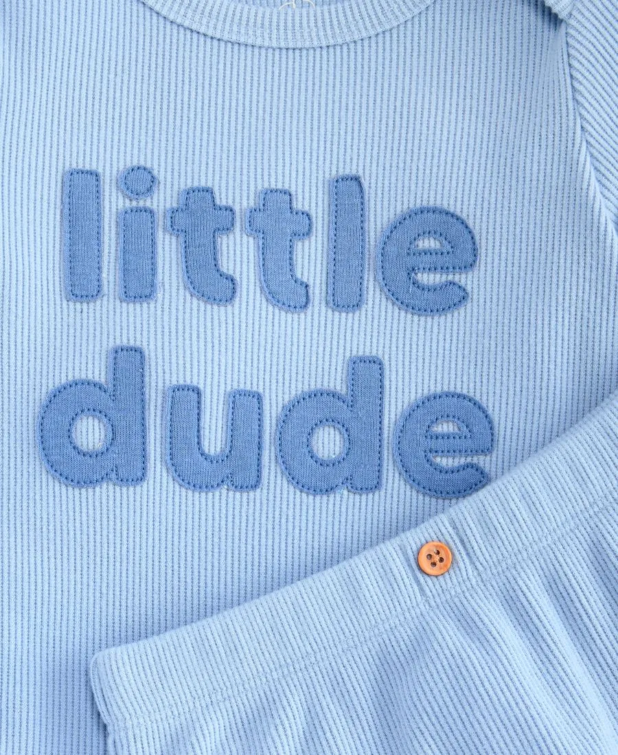 Комплект из боди и леггинсов Little Dude First Impressions, Teton Blue — фото 3