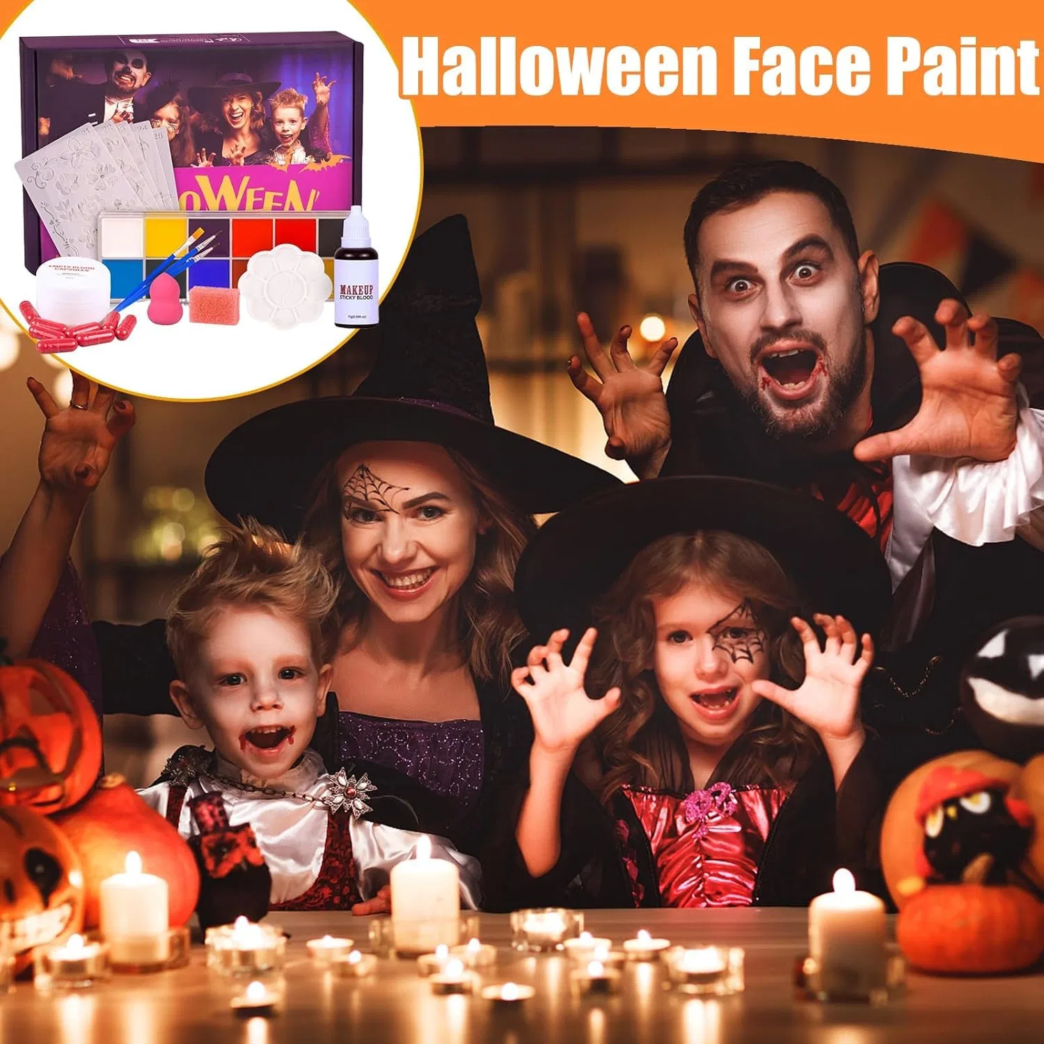 Набор для грима Halloween Oleporel, смываемый — фото 2