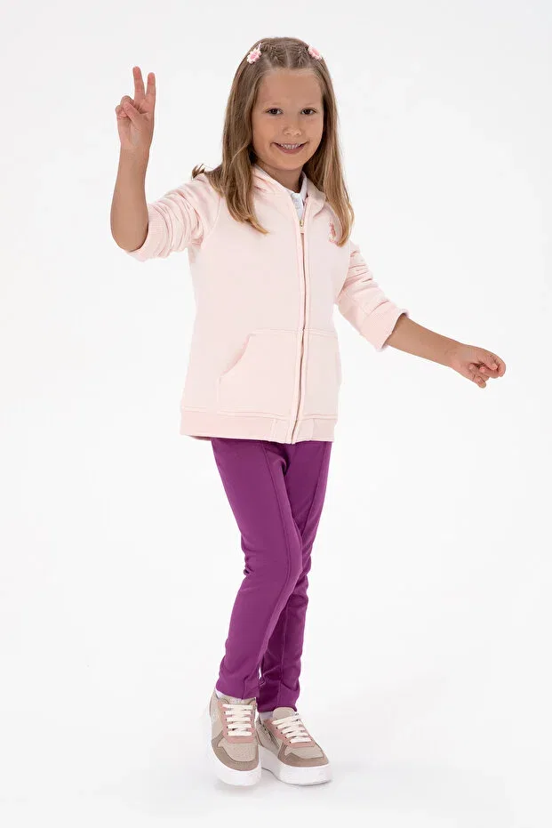 Детские леггинсы для девочек с рифленым переплетением U.S. Polo Assn., Violet